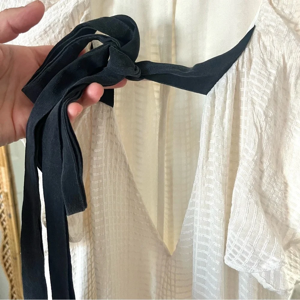Tory Burch / RUNWAY Textured 100% Silk Georgette Bow Dress